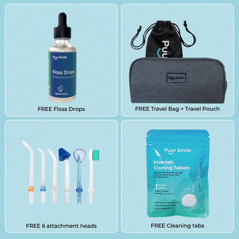 PUURSMILE WATER FLOSSER - 55% OFF HALLOWEEN  SALE + 4 FREE GIFTS (WORTH $150)