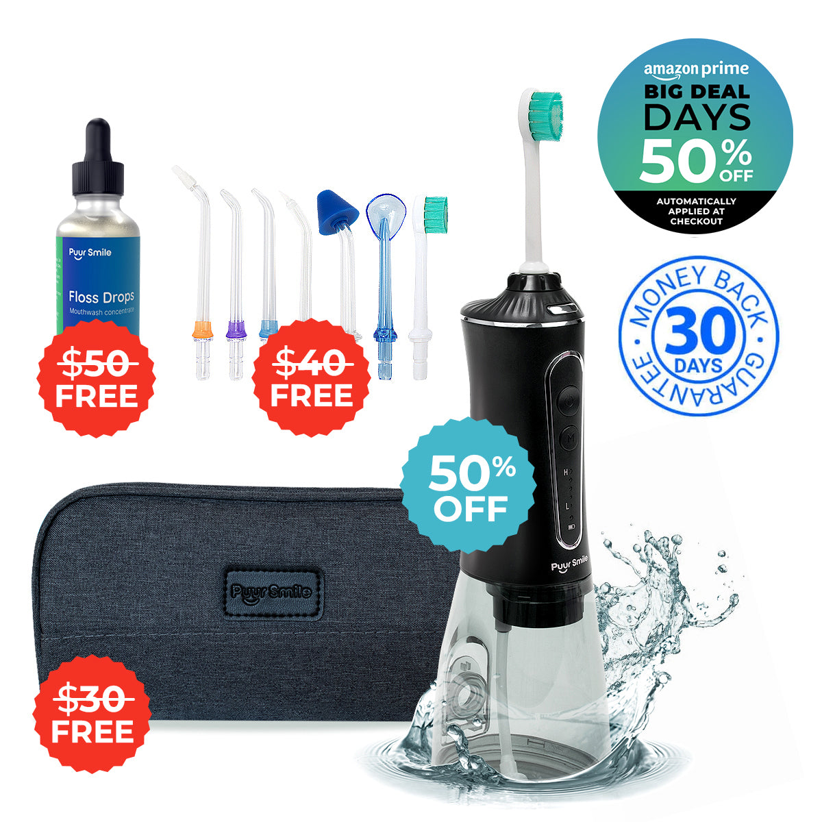 PUURSMILE WATER FLOSSER - 50% OFF HALLOWEEN SALE + 3 FREE GIFTS (WORTH $120)