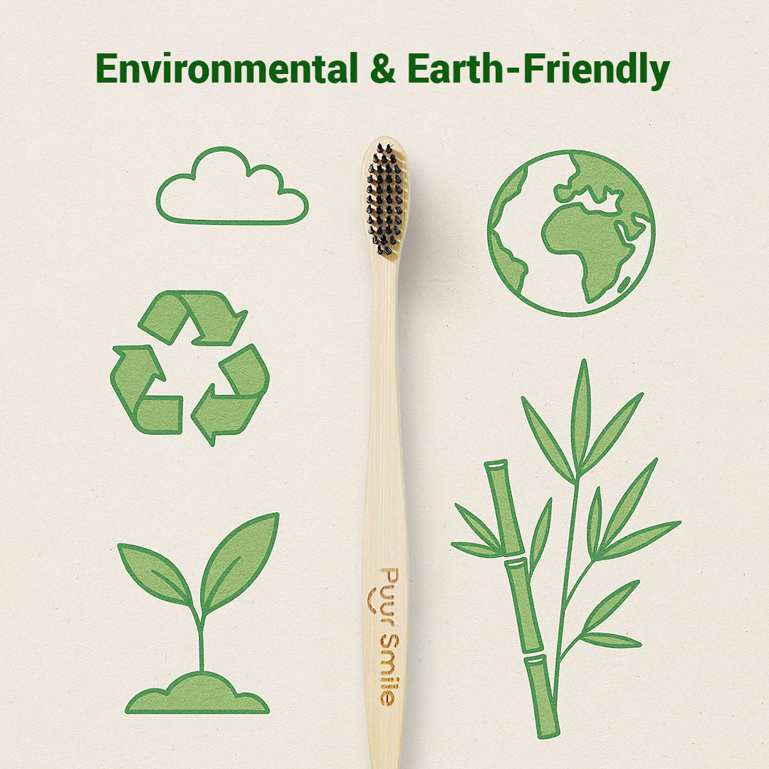 Premium Natural Bamboo Toothbrush – Eco-Friendly, Biodegradable Handle, Soft Bristles – Sustainable Oral Care for Adults