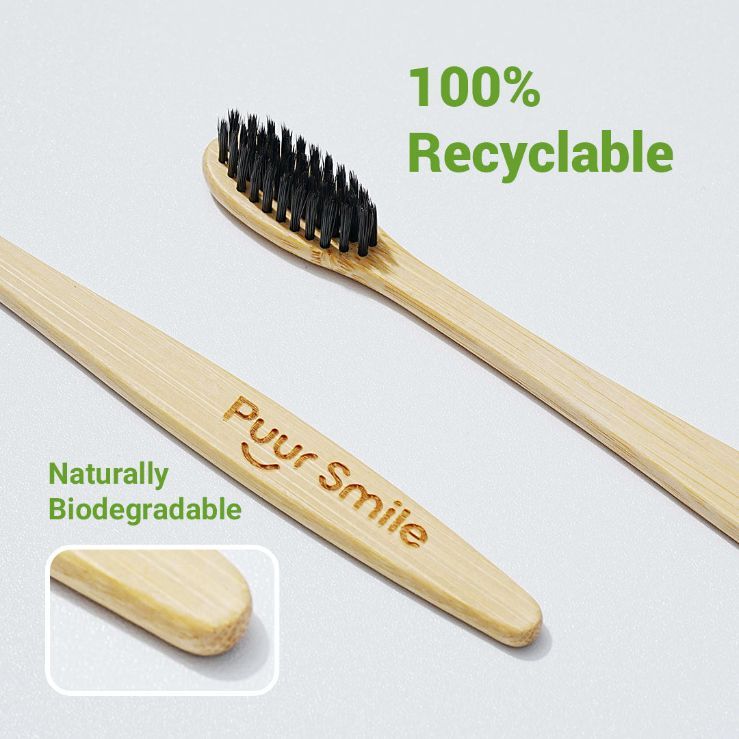 Premium Natural Bamboo Toothbrush – Eco-Friendly, Biodegradable Handle, Soft Bristles – Sustainable Oral Care for Adults