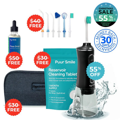 PUURSMILE WATER FLOSSER - 55% OFF CHRISTMAS  SALE + 4 FREE GIFTS (WORTH $150)